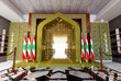 lebanon flag beside a golden arc door, independence day concept, 3D render