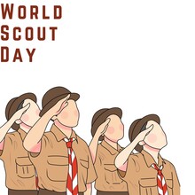Graphic Of World Scout Day Good For World Scout Day Celebration. Flat Design. Flyer Design.flat Illustration.