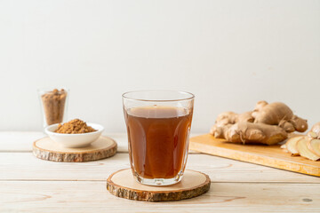 hot and sweet ginger juice glass