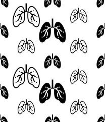 Canvas Print - Lung Icon Seamless Pattern, Human Primary Organ Of The Respiratory System