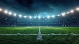 Fototapeta Fototapety sport - Panoramic view of a football stadium at night with lights