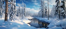 Captivating, snow-covered forest, winter wonderland
