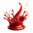  splash of ketchup or sauce, isolated on a white background, created as per your specifications.
