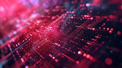 Wall Mural - fiber optics programming matrix digital numbers background with lots spots. geometrical information 