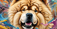 Chow Chow Dog, Abstract Background Design, Dog Lover, Dog Dad, Dog Mom, Dog Is My Life