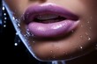 Glittered pink lips - enhanced close-up photography - uhd image with feminine sensibilities