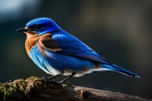 Celebrate Nature's Wonders With A Bluebird Portrait In Wildlife Photography, An Artistic Rendition Revealing The Bird's Vibrant Personality And Captivating Presence