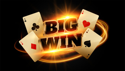 Wall Mural - poker gambling ace card dark banner play and win big prize