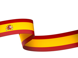 Spain flag element design national independence day banner ribbon png
