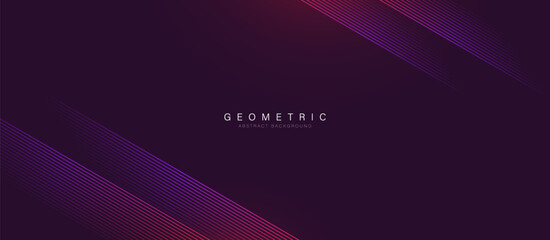 Poster - Abstract background with Diagonal purple and red geometric lines. Modern minimal lines pattern. Vector banner