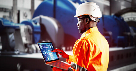 Poster - Man Working In Power Plant Electricity