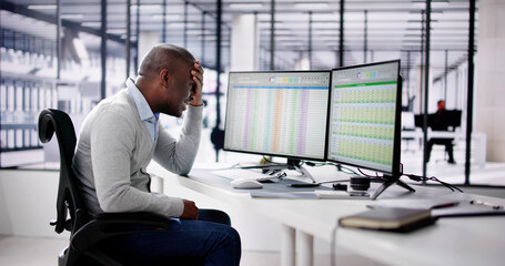 Poster - Data Analyst African Man Using Spreadsheet