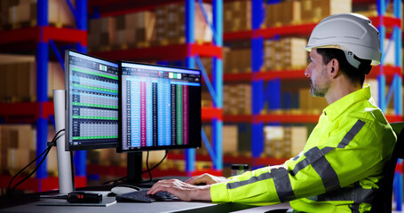 Poster - Warehouse Inventory Management On Computer