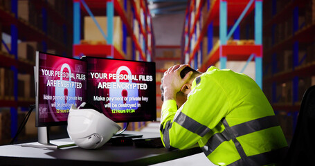 Poster - Shocked Engineer In Automated Logistics Warehouse