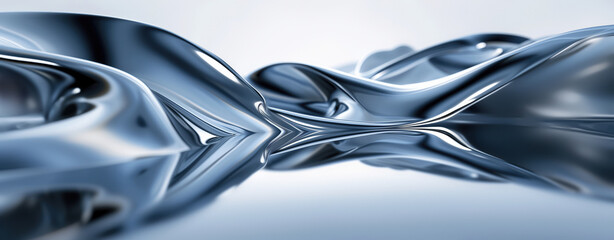 Canvas Print - chrome waves background
