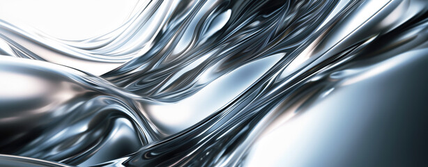 Wall Mural - chrome waves background