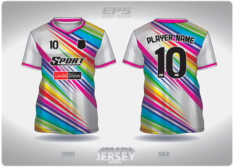 Sticker - EPS jersey sports shirt vector.rainbow light in white pattern design, illustration, textile background for V-neck sports t-shirt, football jersey shirt.eps