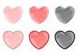 Set cute line heart love valentine's day icon vector design