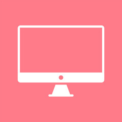 Wall Mural - white monitor flat device isolated vector illustration
