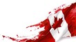 © Curva Design - canada abstract grunge painted flag horizontal background with copy space - AI Generated Abstract Art