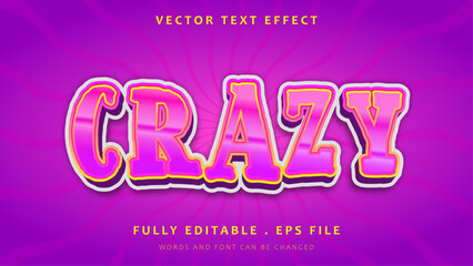 Wall Mural - Modern Colorful Crazy Editable Text Effect Design Template