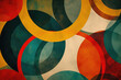 Abstract colored circles in retro style