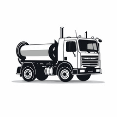 Pump truck in cartoon, doodle style. Image for t shirt. Isolated 2d vector illustration in logo, icon, sketch style, Eps 10. AI Generative