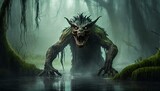 Fototapeta  - monster dark horror scary Halloween creepy spooky - swamp
