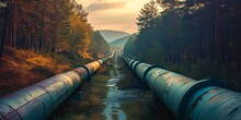 The Pressurized Pipeline For Natural Gas Or Petroleum.