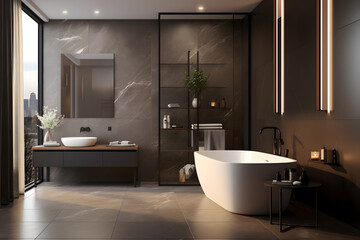 Wall Mural - A contemporary bathroom