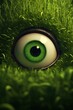 a green eyeball in grass