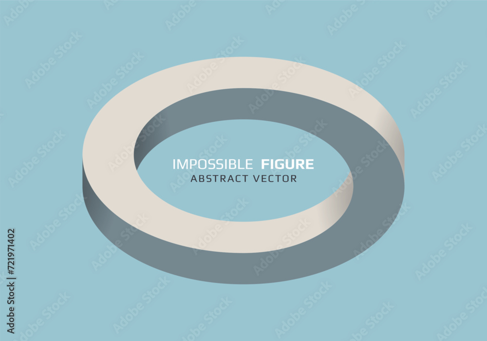 Impossible figure. 3D abstract optical illusion. Vector illustration ...