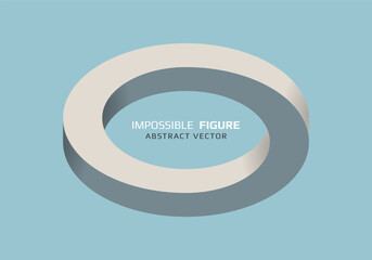 Impossible figure. 3D abstract optical illusion. Vector illustration.