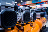 Fototapeta  - Showcase in shop of new air compressors