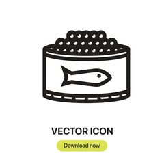 Aufkleber - Caviar icon vector. Linear-style sign for mobile concept and web design. Caviar symbol illustration. Pixel vector graphics - Vector.	