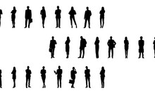 Silhouettes Of People, Businesspeople Set
