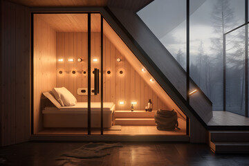 Wall Mural -  A contemporary sauna room