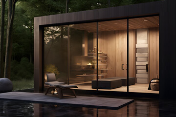 Wall Mural -  A contemporary sauna room