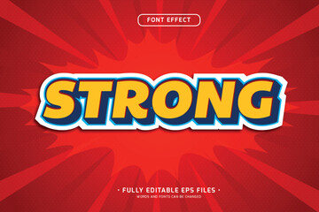 Wall Mural - strong and bold sticker style text effect, editable vector effect
