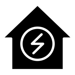 Wall Mural - house with lightning bolt icon