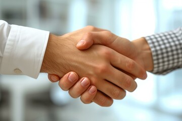 Two businessmen shaking hands in agreement