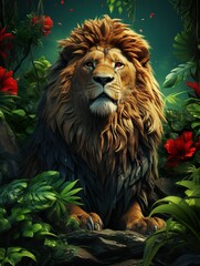 Poster - portrait of a lion