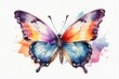 © Mystery - Watercolor colorful butterfly illustration. AI generated