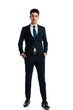 © Viorel Sima - elegant young businessman in navy blue suit holding hands in pockets