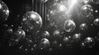 © SuzeO - dreamy aesthetic; romantic; black aesthetic; club; black and white; photography; disco balls; black and white retro; retro grain texture; many disco balls; fun; party; lots of disco balls