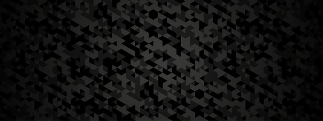 Seamless geometric pattern square shapes low polygon backdrop background. Abstract geometric wall tile and metal cube background triangle wallpaper. Gray and black polygonal background.