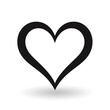 © Andrii Yablonskyi - single heart symbol black silhouette, flat design, white background, black outline heart сreated with Generative Ai