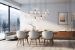 open concept dining space with a minimalist design