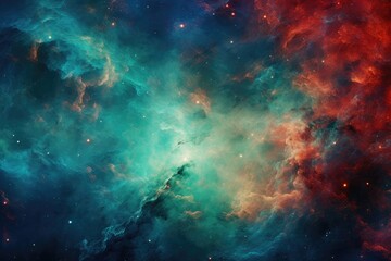 Wall Mural - Interstellar Dreamscape: A Mesmerizing Nebula's Dance Among Celestial Bodies - Generative AI
