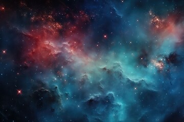 Wall Mural - Interstellar Dreamscape: A Mesmerizing Nebula's Dance Among Celestial Bodies - Generative AI